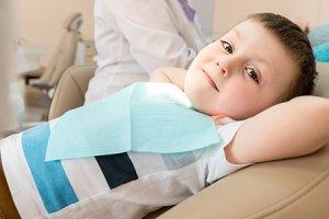 smiling kid at dental office